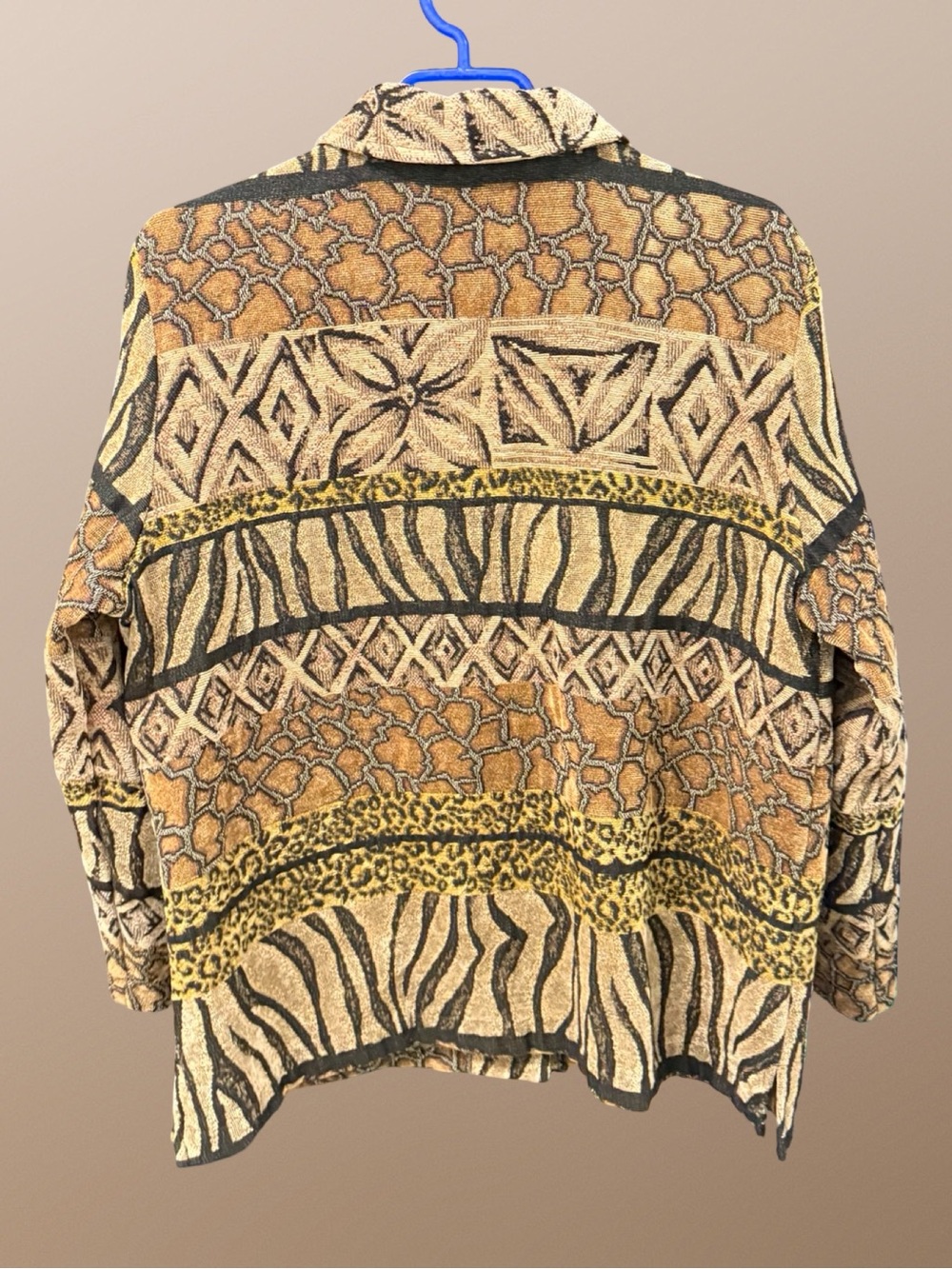 Women's Multicolor Patterned Button-Up Jacket - Picture 2 of 5